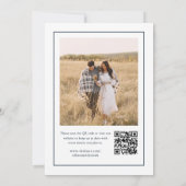Klassieke Monogram QR Code Foto Bruiloft Save The Date (Achterkant)