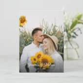 Klassieke monogram QR-code voor bruiloft met fotos Kaart (Staand voorkant)