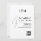 Klassieke monogram QR-code voor bruiloft met fotos Kaart (Achterkant)