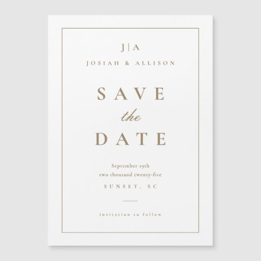 Klassieke Monogram Save the Date (Voorkant)