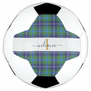 Klassieke Monogram Schriftnaam Plaid Tartan Voetbal