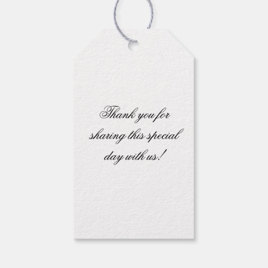 Klassieke Monogram Script Zwart en Goud Trouwen Cadeaulabel (Achterkant)