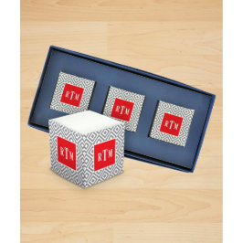 Klassieke monogram Self Stick Mini Memo Cubes