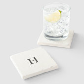 Klassieke monogram stenen onderzetter (Zijkant)