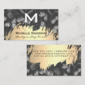 Klassieke monogram Trendy Floral Pattern Visitekaartje (Voorkant / Achterkant)