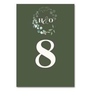 Klassieke Monogram Tuin Eucalyptus Bruiloft Kaart