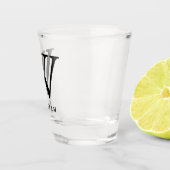 Klassieke monogram Typografie in zwart, gepersonal Shot Glas (Rechts)