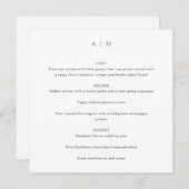 Klassieke Monogram White Custom Weddenplein Menu (Voorkant / Achterkant)