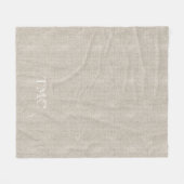 Klassieke monogram witte Initialen Flax Fine Linen Fleece Deken (Voorkant (Horizontaal))