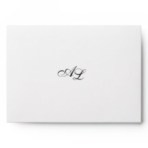 Klassieke Monogram Zwart & Wit Traditionele Huweli