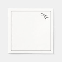 Klassieke Monogram Zwart & Wit Traditionele Huweli Servet