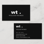 Klassieke Monogram Zwarte Witte Merkstijl Visitekaartje (Voorkant / Achterkant)