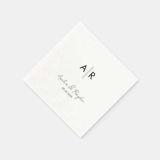 Klassieke Monogrammed Script Typografie Bruiloft Servet