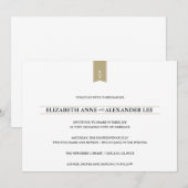 Klassieke Monogrammen Gold Weddenuitnodiging Kaart (Voorkant / Achterkant)