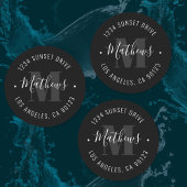 Klassieke monogramnaam & Circulaire tekst | Zwart Labels