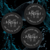 Klassieke monogramnaam & Circulaire tekst | Zwart Labels