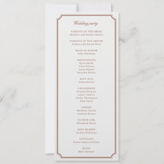 Klassieke Monorgam Bruin Ecru Bruiloft Crest Progr (Achterkant)