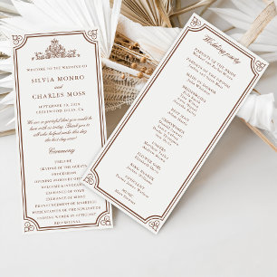 Klassieke Monorgam Bruin Ecru Bruiloft Crest Progr