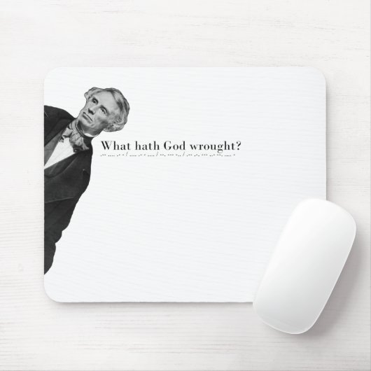 Klassieke Morse Code frase in zwart-wit Muismat (Met muis)