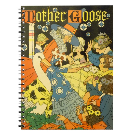 Klassieke Mother Goose leest een boek voor aan kin Notitieboek (Voorkant)