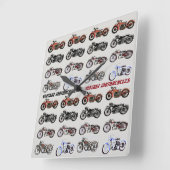 KLASSIEKE  MOTORCYCLI VIERKANTE KLOK (Hoek)