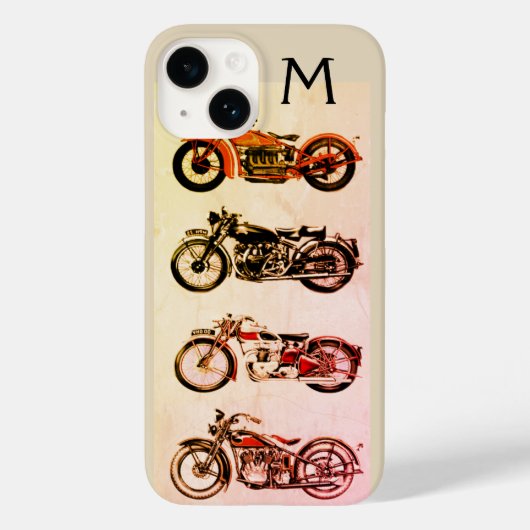 KLASSIEKE MOTORCYCLUS MONOGRAM Case-Mate iPhone CASE (Achterkant)