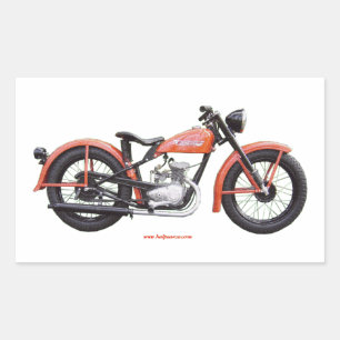Klassieke Motorfiets 125 HD_Texturized Rechthoekige Sticker