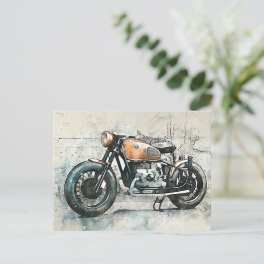 Klassieke motorfiets BMW Briefkaart (Staand voorkant)