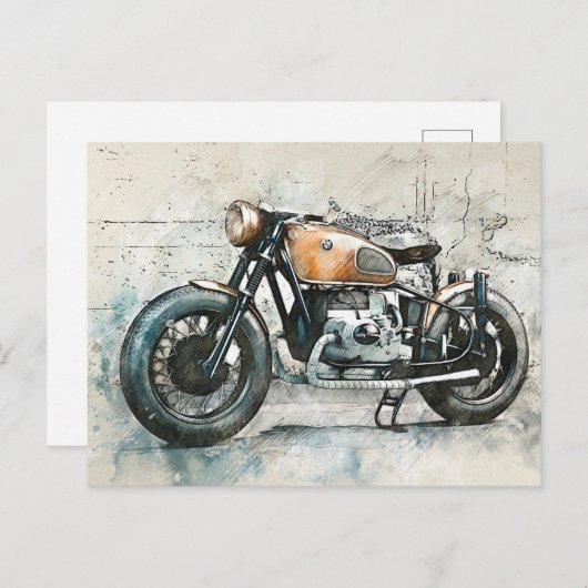 Klassieke motorfiets BMW Briefkaart (Voorkant / Achterkant)