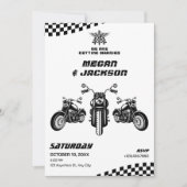 Klassieke motorfiets monteur bruiloft kaart (Voorkant)