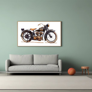 Klassieke  motorfiets poster