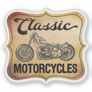 Klassieke motorfiets  stijl sticker