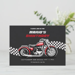 Klassieke motorfietsverjaardag kaart