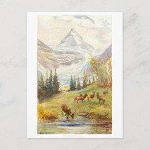 Klassieke Mount Assiniboine en gletsjer, Canada Briefkaart