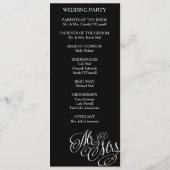 Klassieke Mr. en mevrouw Wedding-programma Programma (Achterkant)