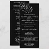 Klassieke Mr. en mevrouw Wedding-programma Programma (Voorkant / Achterkant)