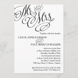 Klassieke Mr. & Mrs Wedding Invitation Kaart
