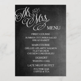 Klassieke Mr. & Mrs Wedding Menu Chalkboard