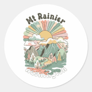 Klassieke Mt Rainier Washington Bergen Wandeltocht Ronde Sticker
