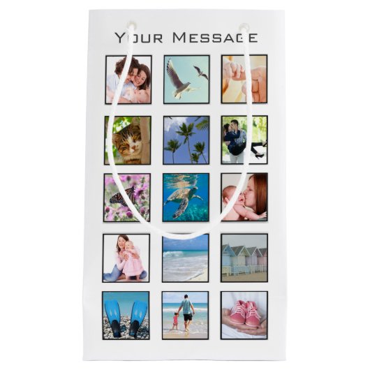 Klassieke Multiple Square Custom Photo Collage Klein Cadeauzakje (Voorkant)