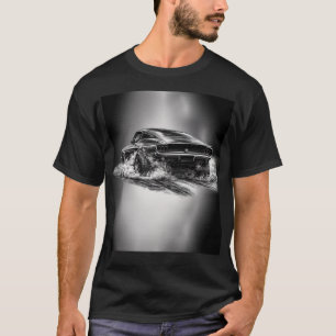 Klassieke Muscle Car Burn-out Zwart & Wit T-shirt