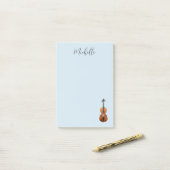 Klassieke muziek Violin Blue Post-it® Notes (Op bureau)