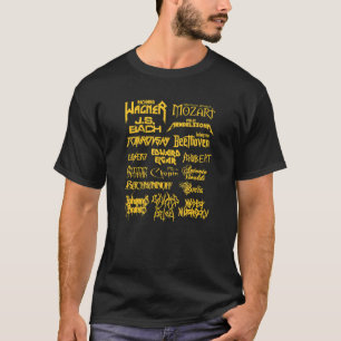 Klassieke muziekcomponist in metalen stijl t-shirt