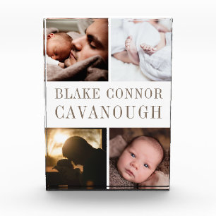 Klassieke naam 4-Foto Baby Keepsake Fotoblokken