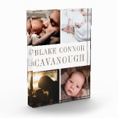 Klassieke naam 4-Foto Baby Keepsake Fotoblokken (Links)