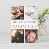 Klassieke naam Foto Geboorte Aankondiging (Staand voorkant)