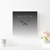 Klassieke naam of woord | Gradiëntgrijs Vierkante Klok (Huis)