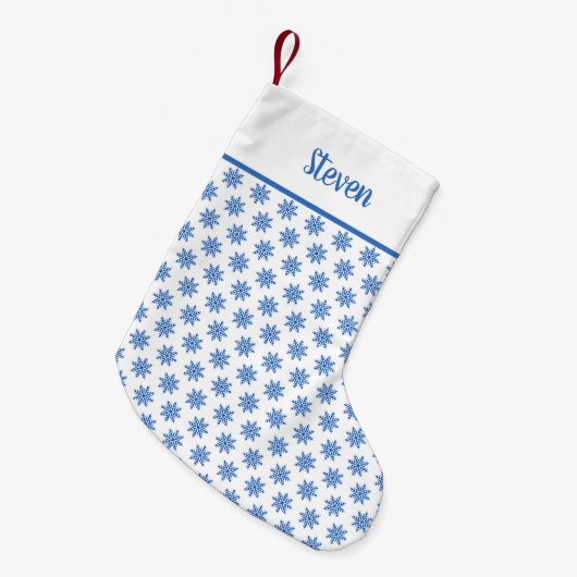 Klassieke naam Snowflake Winter Christmas Stocking Kleine Kerstsok (Voorkant (Hangend))