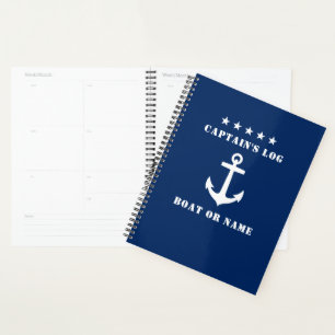 Klassieke Nautical Anchor 5 sterren Kapitein Logbo Planner