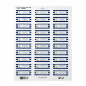 Klassieke Nautical Blue Stripes en Anchor Wedding Etiket (Full Sheet)